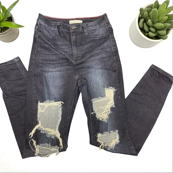 Distressed Dark Jeans - Picture 1 of 2